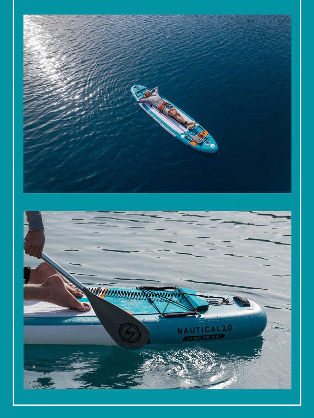TRANS-E Creative Group Paddleboard Sailor Surfboard Inflatable Folding Fishing SUP Water Board, Xiguang Pink, 3.5 Meters 5