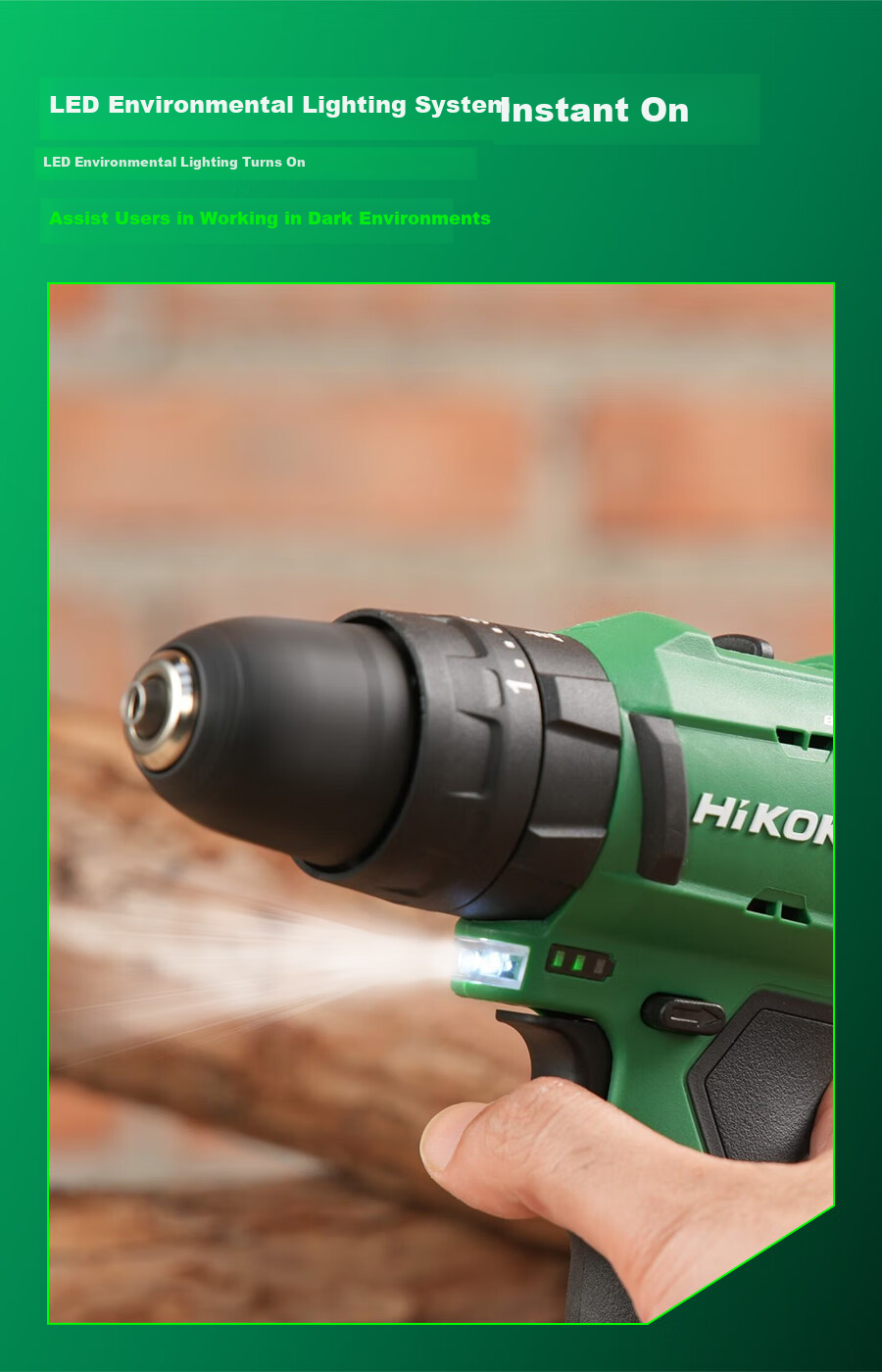 HiKOKI Original Hitachi Lithium-Ion Drill DS12DF, Brushless Electric Drill, Cordless Power Screwdriver 10