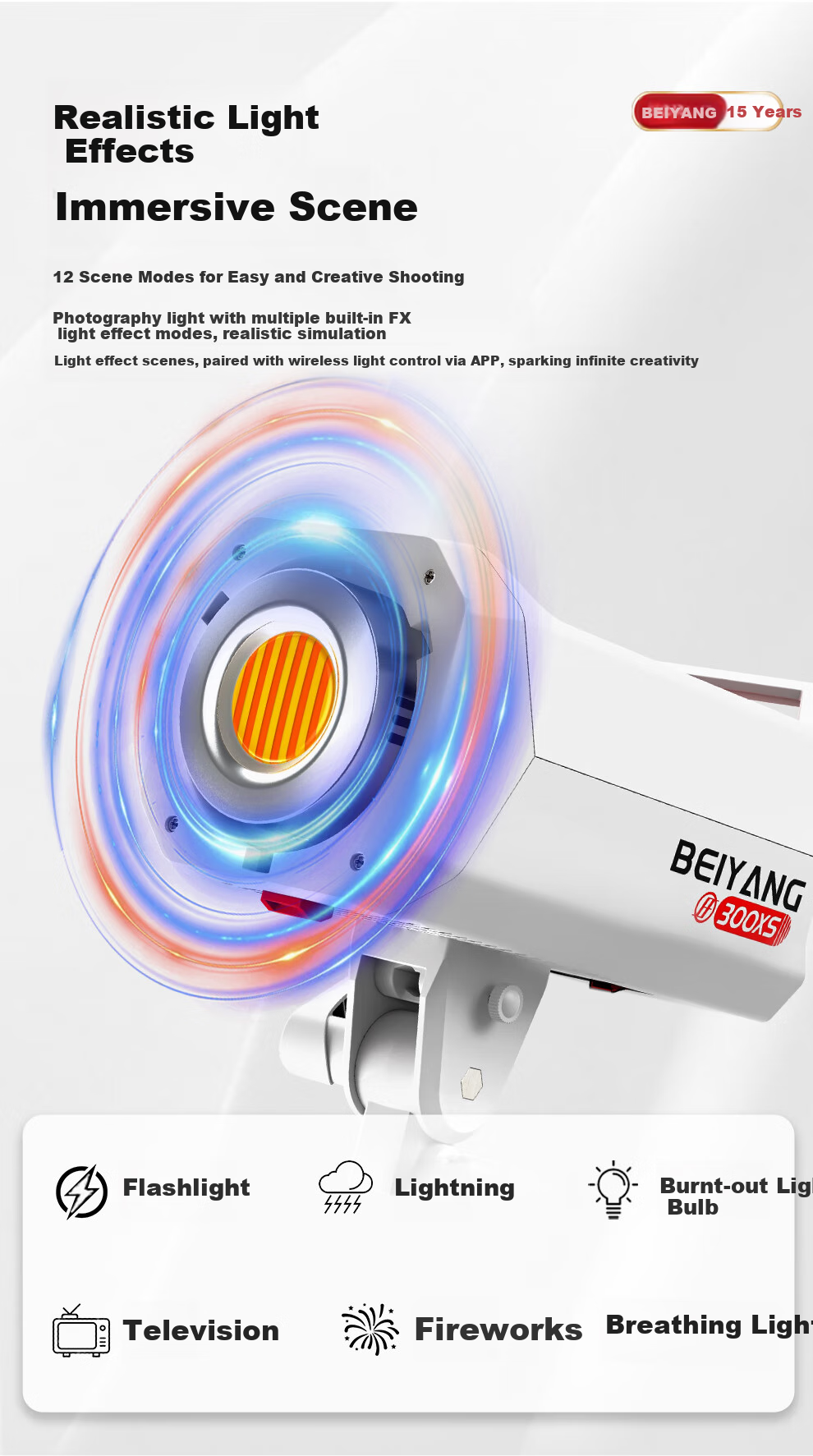Beiyang Photography Live Streaming Fill Light, 300W Live Streaming Light, Professional Studio Soft Light, High Brightness COB Soft Box Beauty Light, Sunlight Environment Light, Deep Throw Light, Photography Light, Constant Light 6