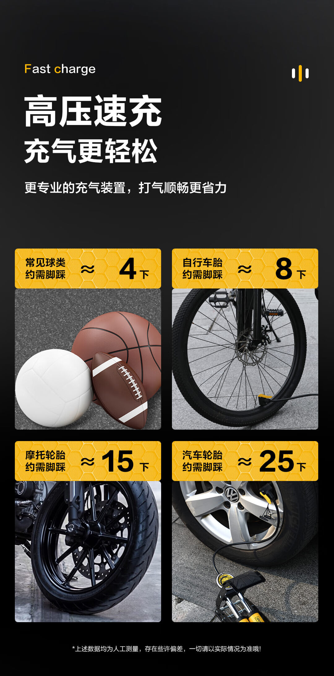 Deli Deli Dual-Handle Foot Pump High-Pressure Air Pump for Bicycles, Motorcycles, Electric Vehicles And Basketball Inflation with Gauge 4