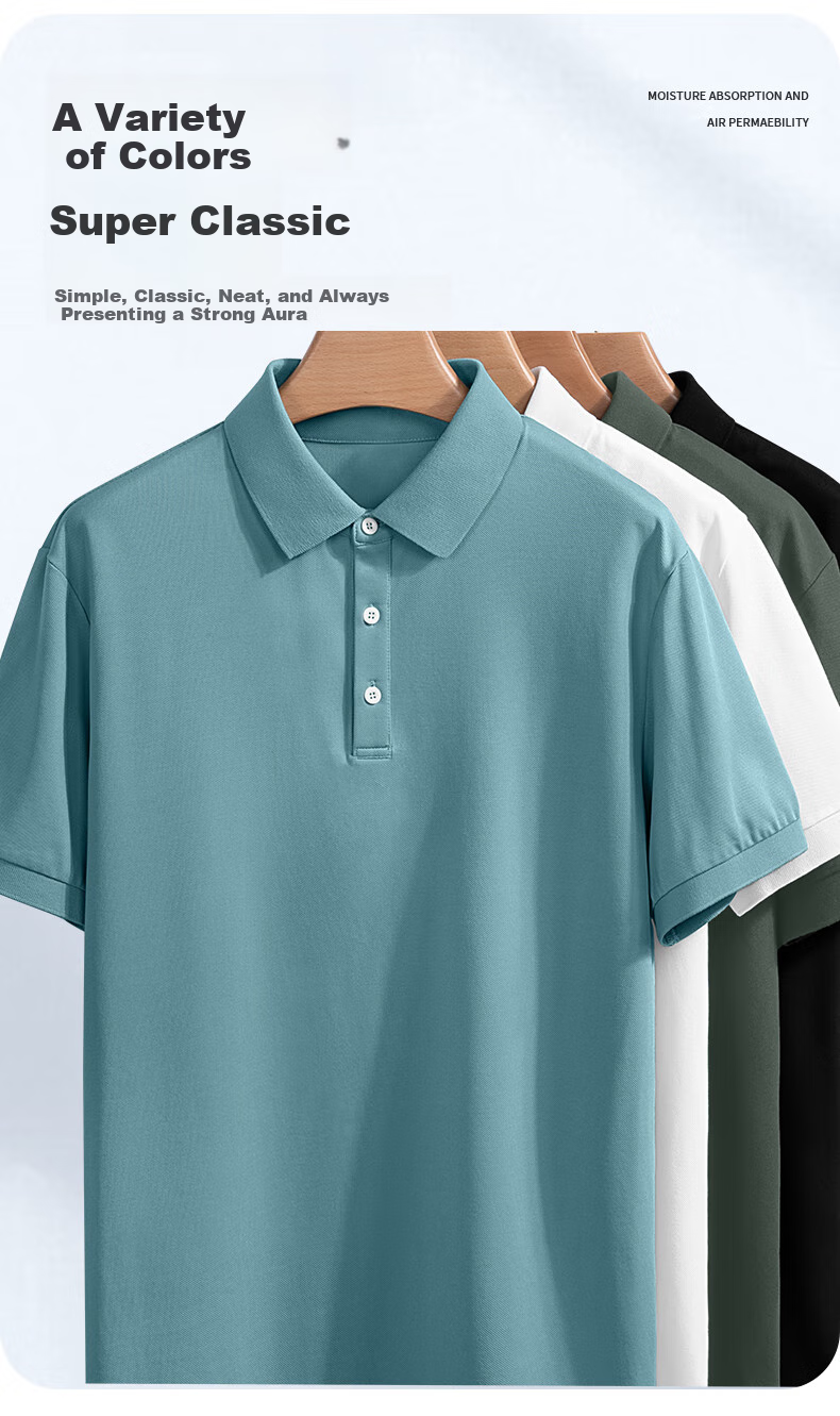 Jeanswest Short-Sleeve Polo Shirt for Men, Father's Day Gift, Versatile Men's T-Shirt, American Trendy Brand Men's Clothing 3