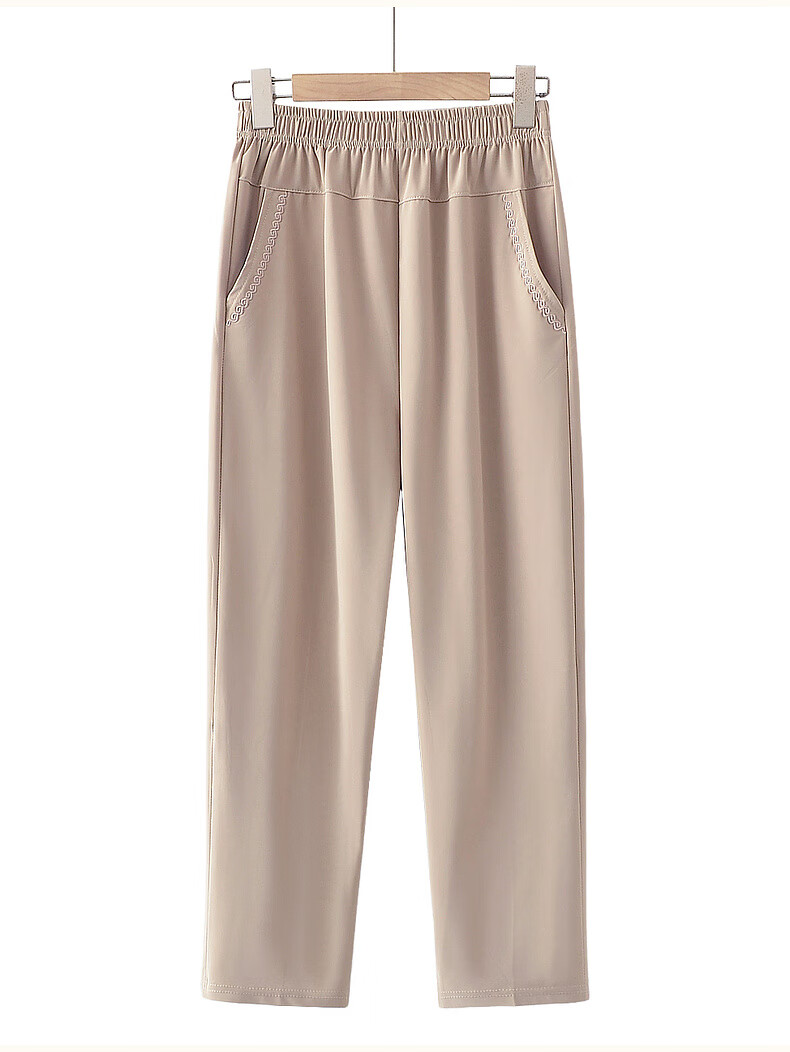 Fengxiao Mom's Thin Summer Ice Silk Grandma Pants Middle-aged and Elderly Women's Loose Fit Nine-point Pants 18