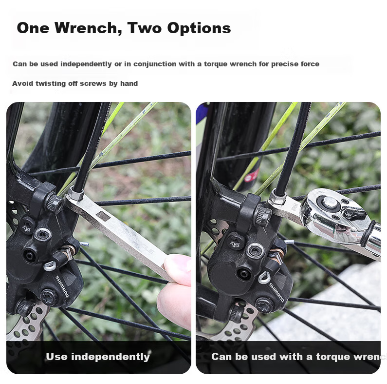 LEBYCLE Road Bike Oil Pipe Torque Wrench, Mountain Bike Brake Oil Pipe, 7-8MM Open-End Oil Pipe Screw, Locking Nut Tool 6
