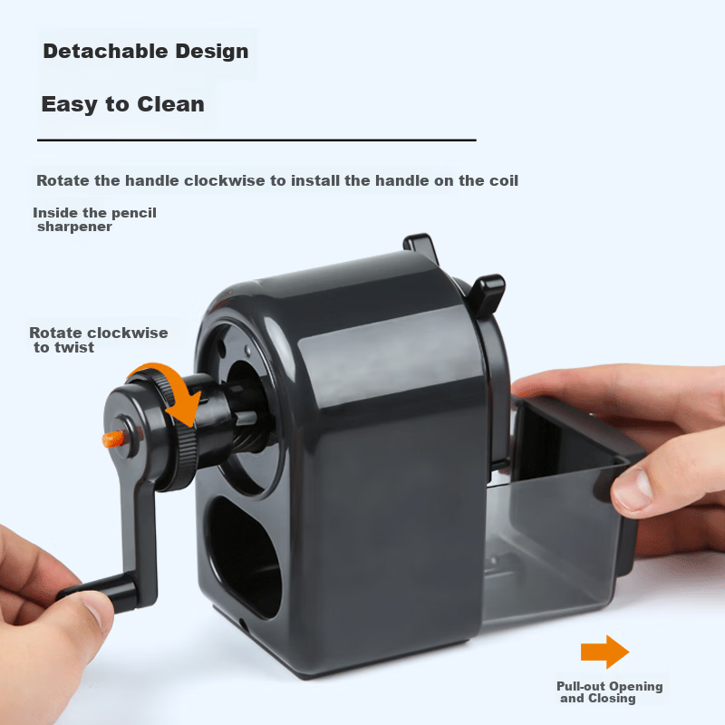 Uni Mitsubishi KH-20 Hand-Crank Pencil Sharpener, Manual Pencil Sharpener for Art Students, Adjustable Thickness, Red