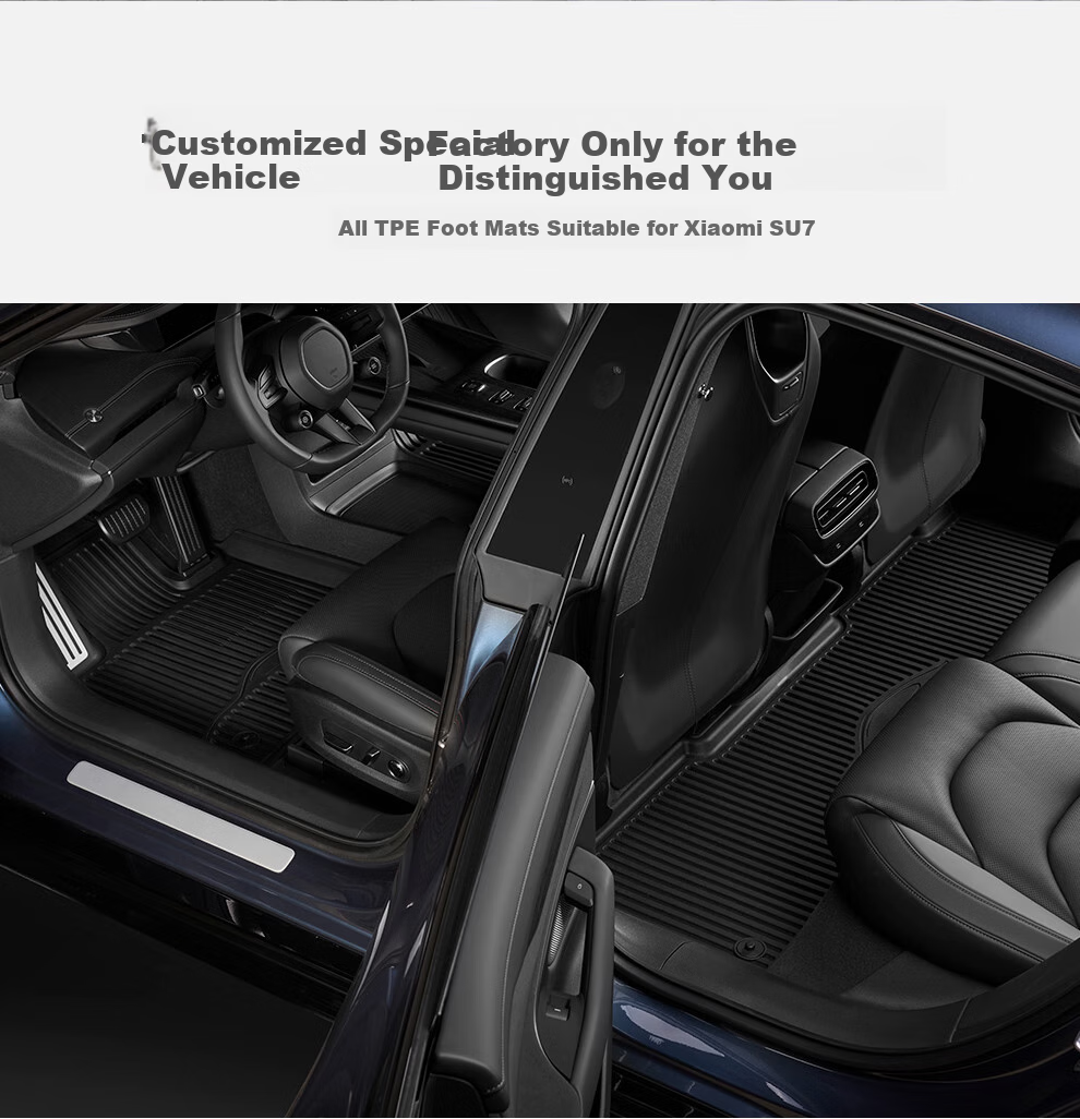 3W Suitable for Xiaomi SU7 Dedicated TPE Car Floor Mats, Front And Rear Trunk Four-Piece Set 2
