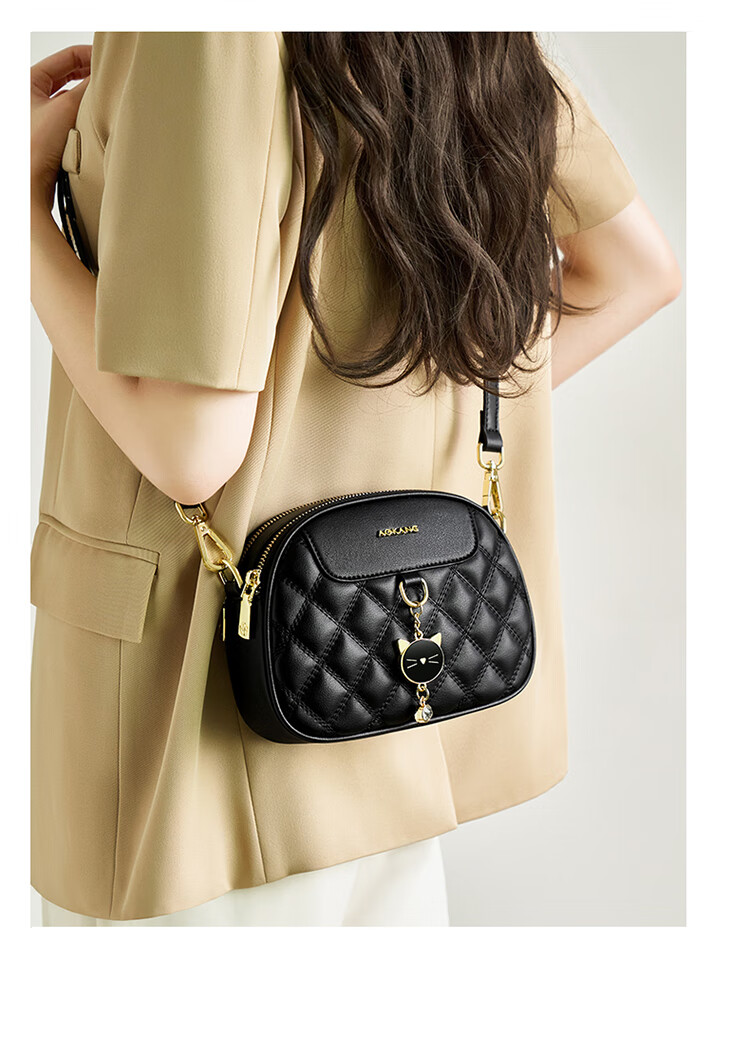 Aokang Women's Handbag, Trendy Cowhide Quilted Small Square Bag, Light Luxury Crossbody Shoulder Bag, Birthday And 520 Gift for Girlfriend 10