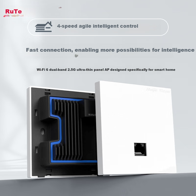 Ruijie WiFi6 2.5G Wireless AP Panel RG-EAP162(MG), Gigabit Dual-Band 3000M, 160MHz Bandwidth, Enterprise-Grade Whole-House WiFi Router for Large Apartments