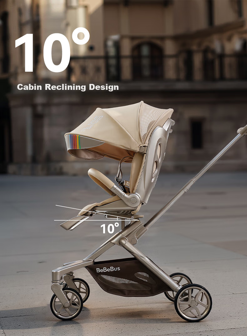 Bebebus Butterfly Stroller Max, Lightweight Foldable Baby Carriage, Reversible Seat And Lie-Flat, Shock-Absorbing, Portable Stroller for Toddlers 7