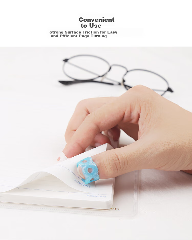 KOKUYO Imported Cash Counting Finger Sleeves for Students, Office And Finance Use, Page-Turning Circular Finger Sleeves, Large Size 15*12.5mm, 5 Colors Randomly Selected, MEKU-C22 3