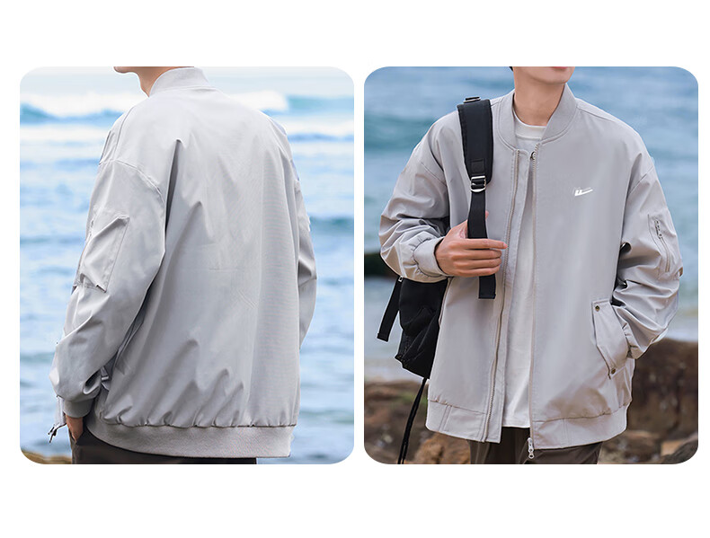 Huili Men's Jacket for Spring And Autumn Outdoor Windbreaker Casual Jacket American-Style Flight Suit Military Green Size L 22