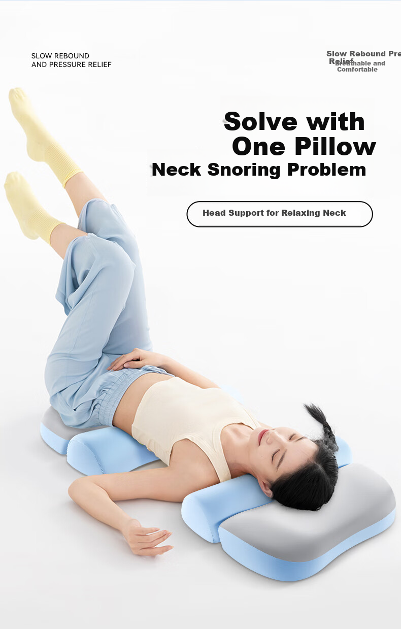 Mixiaoshu Cervical Pillow Neck Support Pillow for Adults, Sleeping on Side, Snoring, Ergonomic Memory Foam Pillow 3