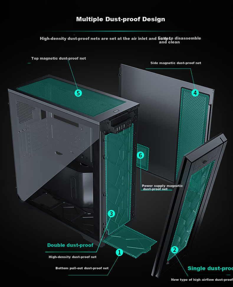 PHANTEKS PK620 Side-Transparent Server NAS Multi-Hard Drive AI Workstation Computer Case (Supports EATX/EEB Dual Motherboard/Dual Power Supply/5090/DL) 10