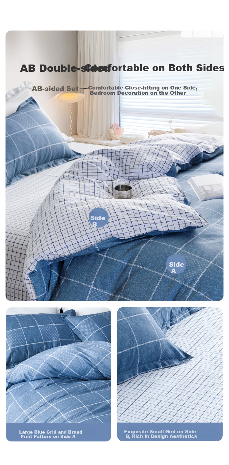 CROWN Pure Cotton Duvet Cover, 150x200cm, Single Piece, 100% Cotton, Class A, Student Dormitory Single Bed Cover, Fits 0.9/1.2 Meter Bed 4