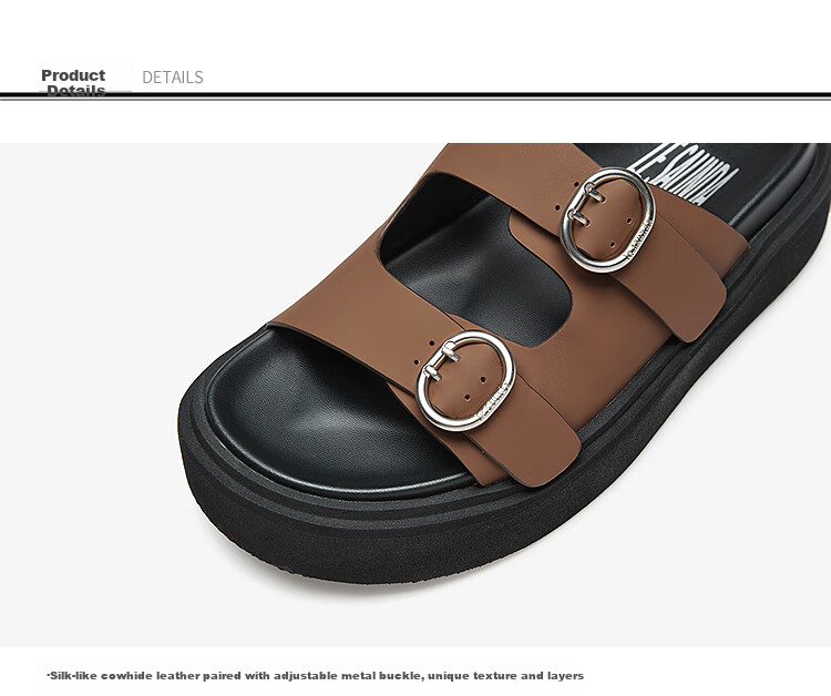 Le Saunda Y Series Casual Round Toe Beach Shoes, Thick-Soled Slide Sandals for Women, Outdoor Slippers 5M41501, Light Coffee Color LBL, Size 38 3