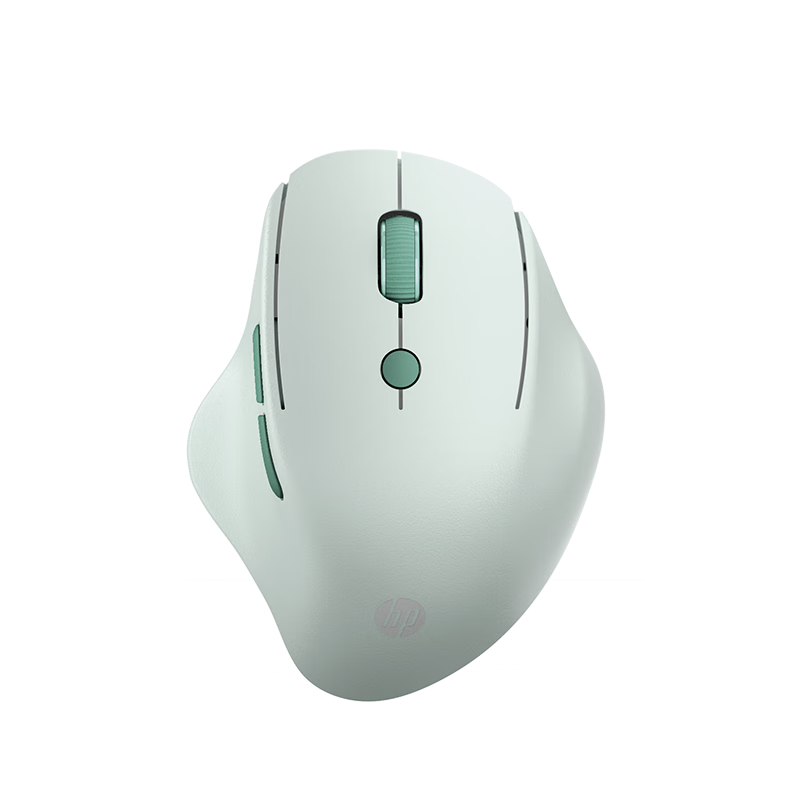 HP Engineer Ergonomic Mouse for Small And Medium Hands, Women's Mouse, Green Quiet Buttons, Wireless Bluetooth Dual-Mode Office Mouse with Blue Shadow Sensor PAW3220