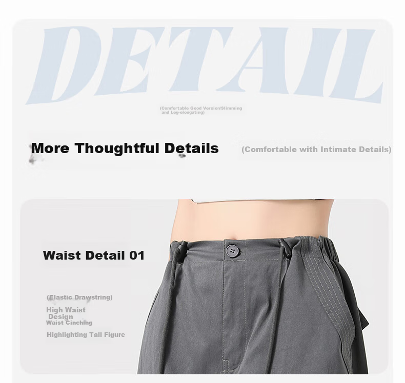 FitonTon Women's Pants, New Style for Fall/winter 2025, American-Style Large Pockets, Cargo Pants, High-Waisted Straight-Leg, Loose-Fitting, Slimming Casual Pants for Wome 9