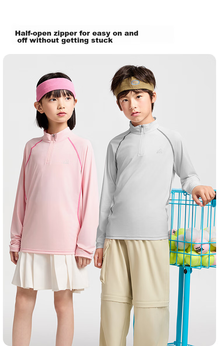 Annil Children's Clothing, Boys And Girls Stand-Collar Long-Sleeve T-Shirt, 2025 Spring New Style, Cherry Blossom Pink, Size 160 4