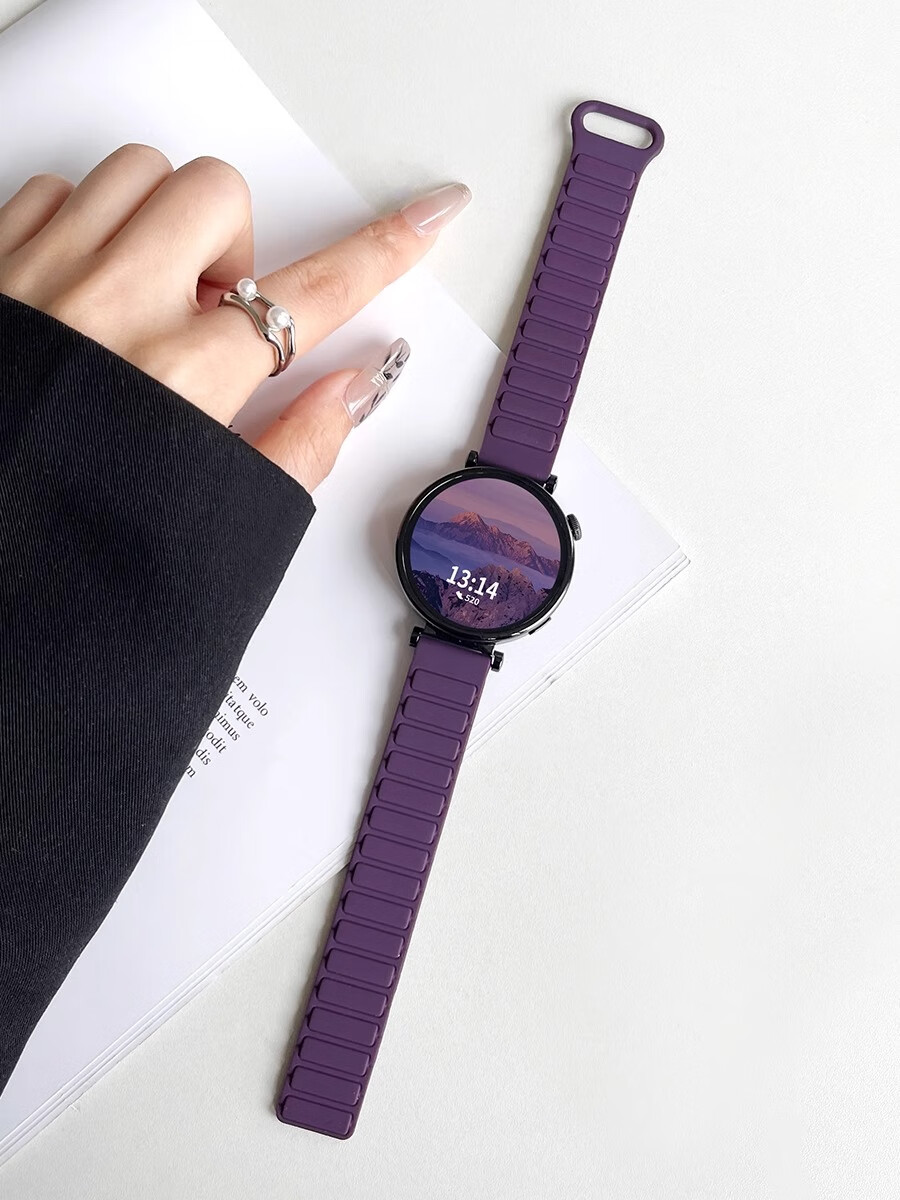XUANDAI [Fair Skin Plum] Compatible with Huawei Watch GT5 Strap, Silicone GT6 Huawei Watch, GT4 Wristband, GT5 Pro Magnetic Watch5 Women's Universal Accessory 4