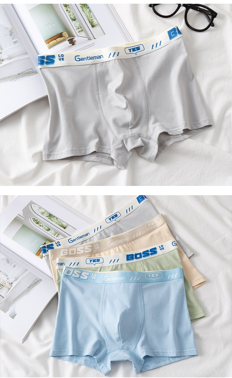 Dingguagua Youth Cotton Antibacterial Boxer Briefs for Boys, Teenagers, Middle School Students, Children's Four-Point Shorts 16