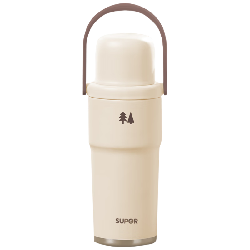 SUPOR Insulated Mug, Large Capacity, Keeps Cold, Ice-Breaking Cup for Women, 316L Stainless Steel, Outdoor Portable Water Bottle, Stylish Car Tea Infuser Cup