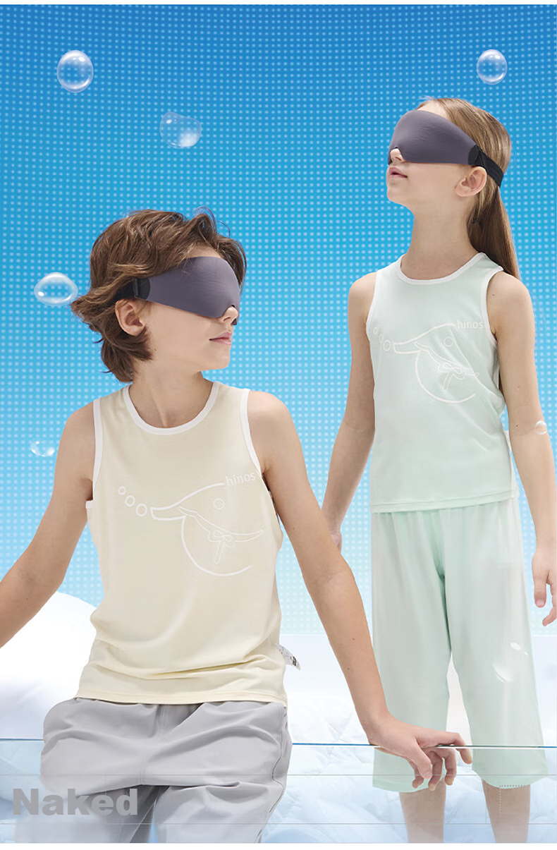 Hinos Children's Sleeveless Quick-Dry 5th Generation Fabric, Sweat-Wicking Loungewear Top, Moisture-Wicking, 110 Coconut Milk White 3