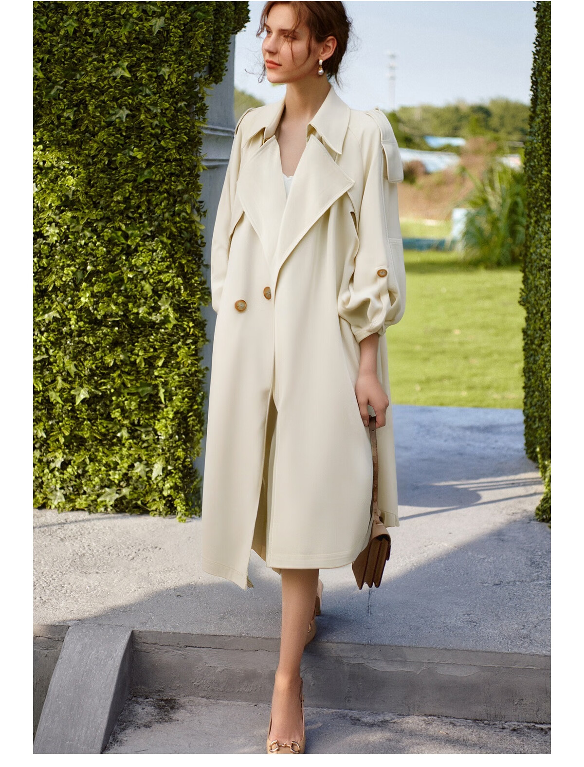 Olrain Eurielle French Style Trench Coat Autumn Women's Commuting Mid-Length Coat Coffee Color (Second Batch) S 29