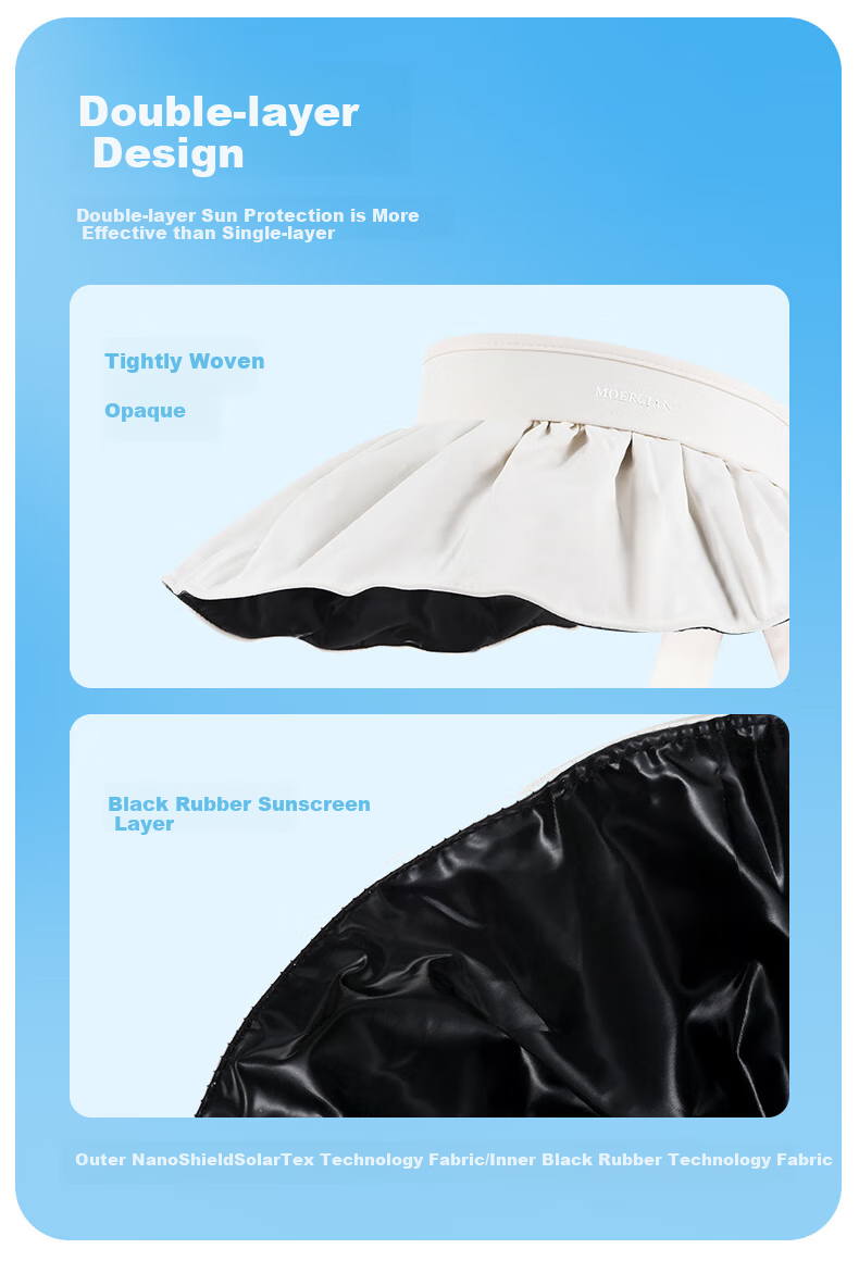 MOERCIAN Sun Protection Hat, Shell Sun Visor Cap, 2025 New Summer Outdoor Black Gel Foldable UV-Resistant Sun Hat for Wome 9