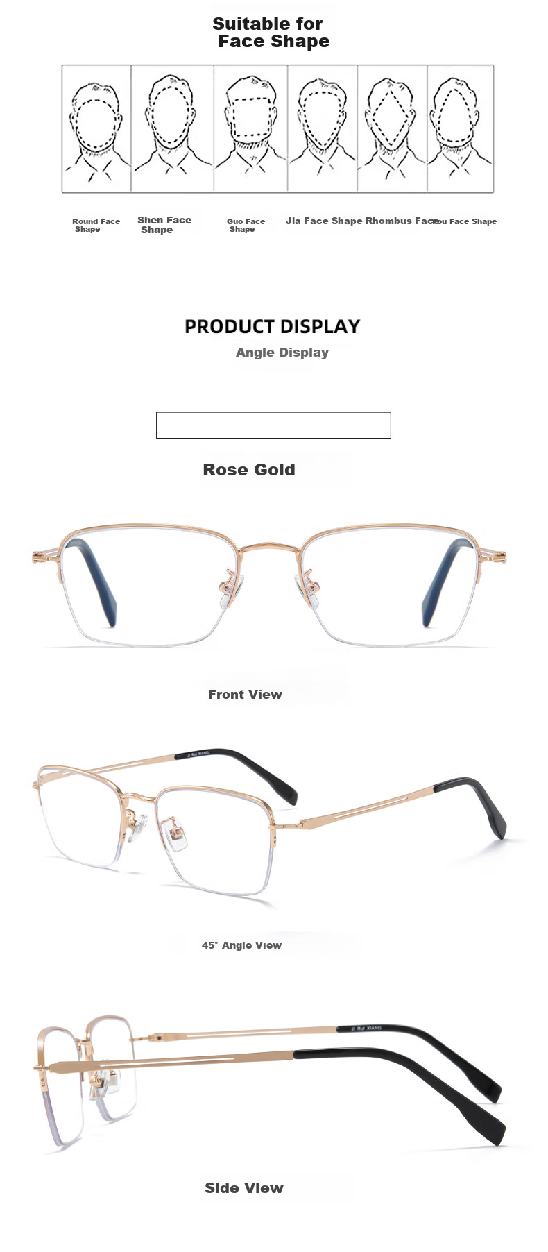 Fushikang Reading Glasses for Men, High Definition Anti-Blue Light Business Fashion Imported High-End Presbyopic Glasses LG007 +350 15