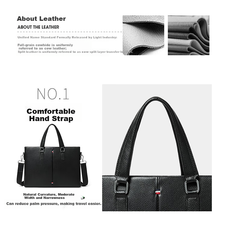 RED DRAGONFLY Top-Grain Leather Professional Briefcase Business Laptop Bag Handbag, Birthday Gift for Dad Or Husband 3