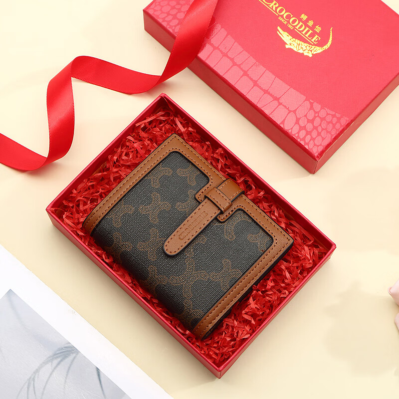 CROCODILE Goddess Festival Classic Short Printed Women's Wallet, Bifold Card Holder, Simple Purse, Coin Purse, Gift for Wome