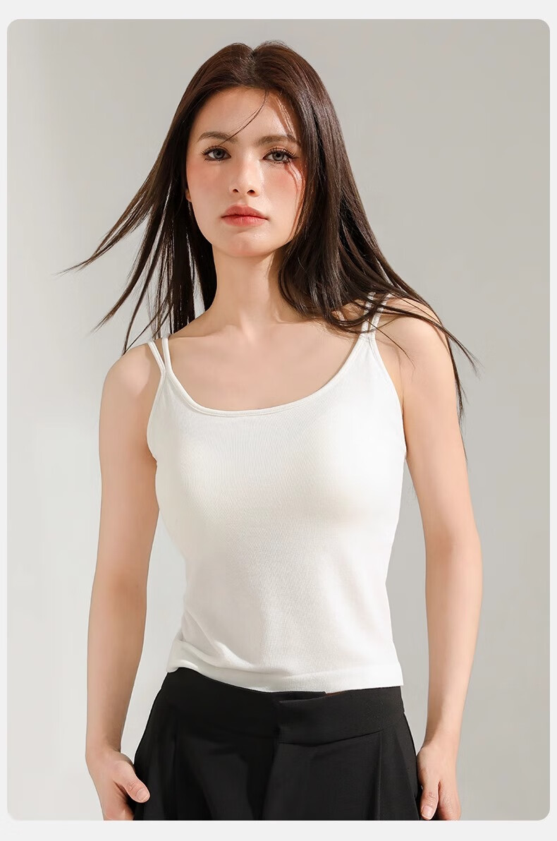 LangSha Women's Strap Vest with Built-in Bra, Modal Tube Top, Backless Innerwear, Wearable as Outerwear 26