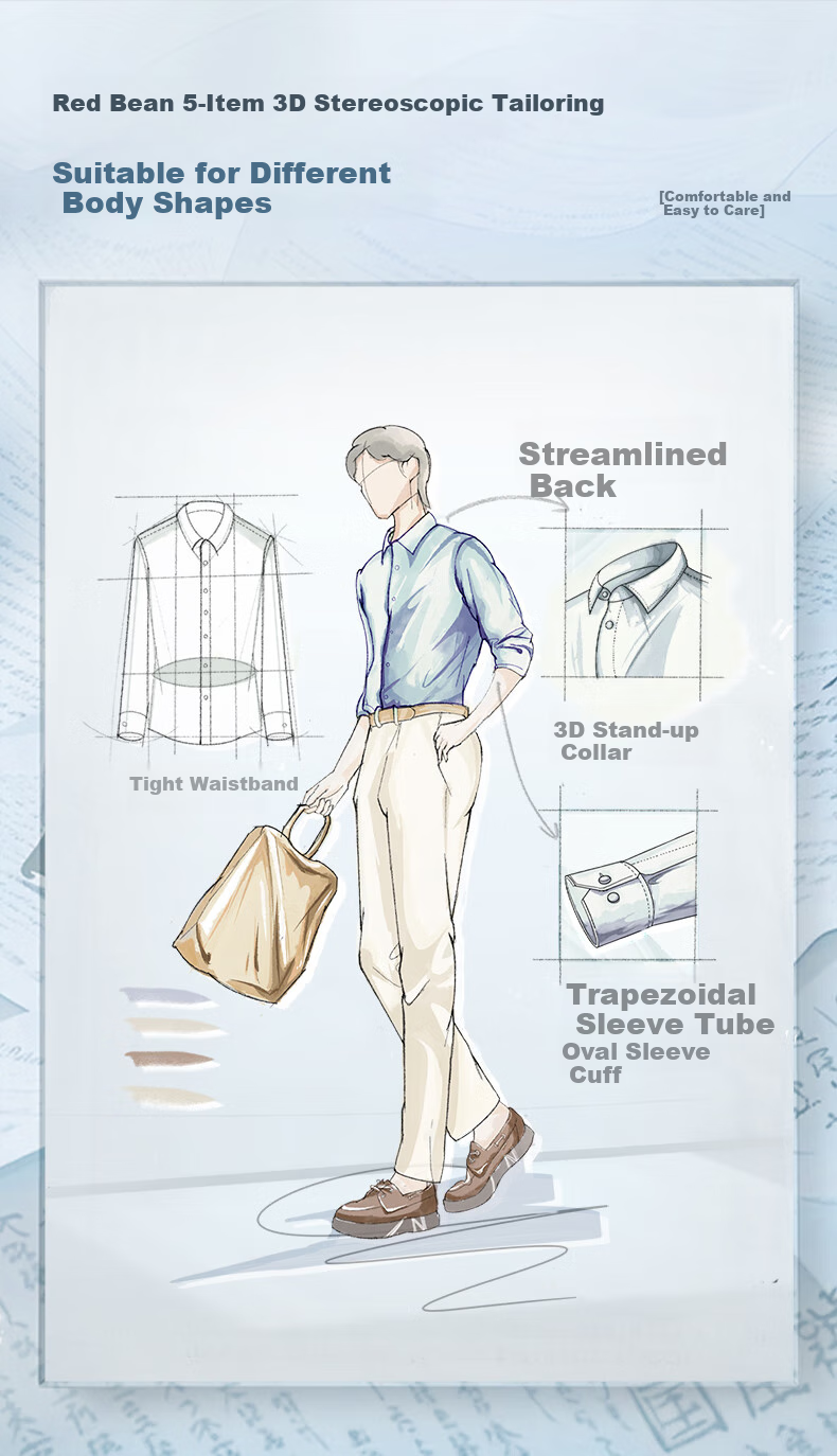 Hodo [Light Cloud Shirt] Modal Silk Blouse, Men's Long-Sleeve Casual Shirt, Wrinkle-Free Dress Shirt 8