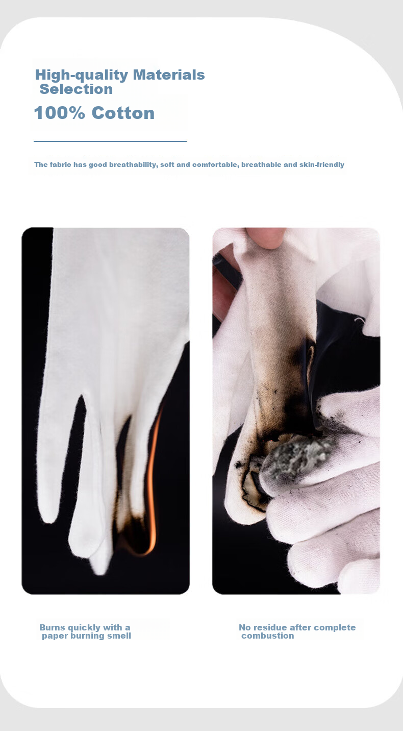 Moufu White Ceremonial Gloves for Military Parade And Security Performances (12 Pairs, Standard Style) 8034 Series 2