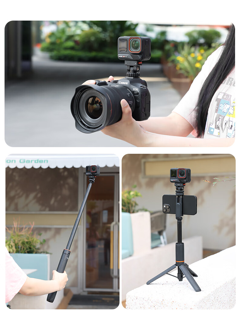 VRIG Weilege AC-44 Yingshi AcePro2 Quick-Release Cold Shoe, Gimbal Magnetic Quick-Release, 1/4" Screw Hole Expansion, Tilt, Insta360 AcePro Action Camera Accessory 2