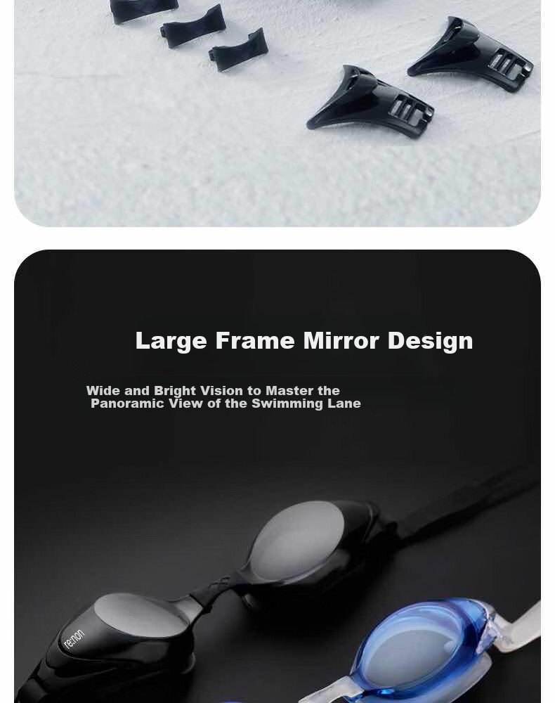Arena Nearsighted Swimming Goggles, Imported Anti-Fog Pioneer, for Men And Women, with Prescription Lenses, Large Frame, Waterproof, High-Definition, Customizable with Different Prescription Lenses on Left And Right Sides 8