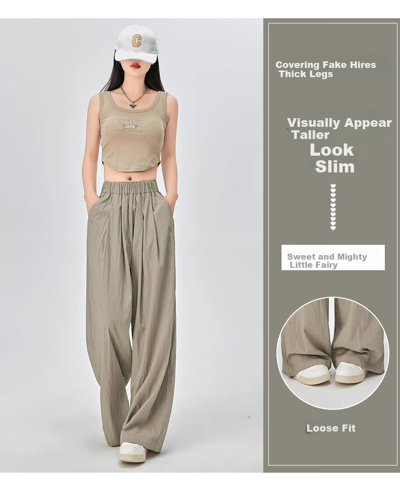 FitonTon Women's Pants, 2025 New Japanese-Style Lazy Yamamoto Pants, Loose-Fitting Slimming Wide-Leg Trousers, High-Waisted Draping Floor-Length Pants 8