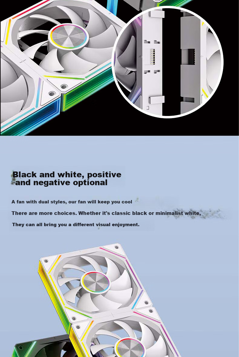PowerTrain Prism 8RS Building Block Fan, 12CM Light Synchronization ARGB Case, Desktop Computer Cooling Fan, Infinite Mirror Light Effect, Single Pack, Black, Zhengye 5