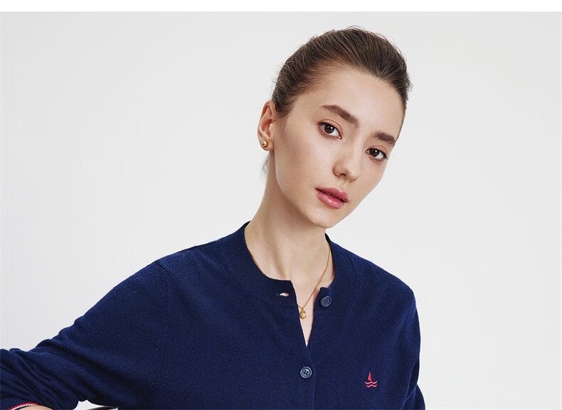 Navy Sail Italy Small Sailboat Women's Knitwear 100% Wool Cardigan Sweater Jacket 2334092021 Blue S 1