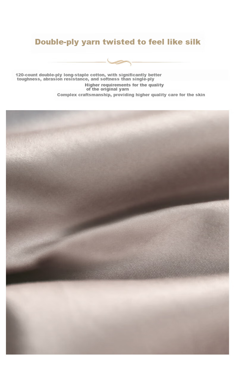 FUANNA High-End Bedding Set, Four Pieces, 120s Double-Ply Long-Staple Cotton Sateen Bed Sheet Set, 230*229cm 5