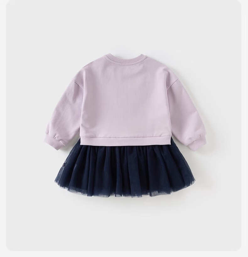 DAVE & BELLA Kuromi Collaboration Girls' Dress, Autumn Children's Fashion Patchwork Skirt 4