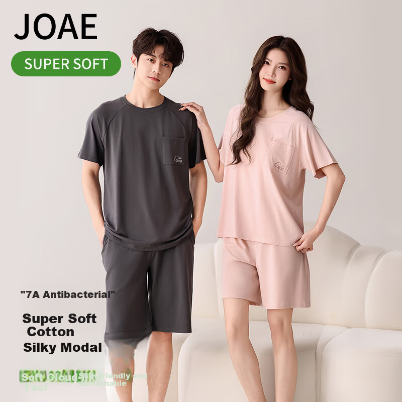 JOAE [Ultra-Soft Modal] Ultra-Soft Series High-End Men's Pajamas, Thin Cotton Short-Sleeve Shorts Loungewear