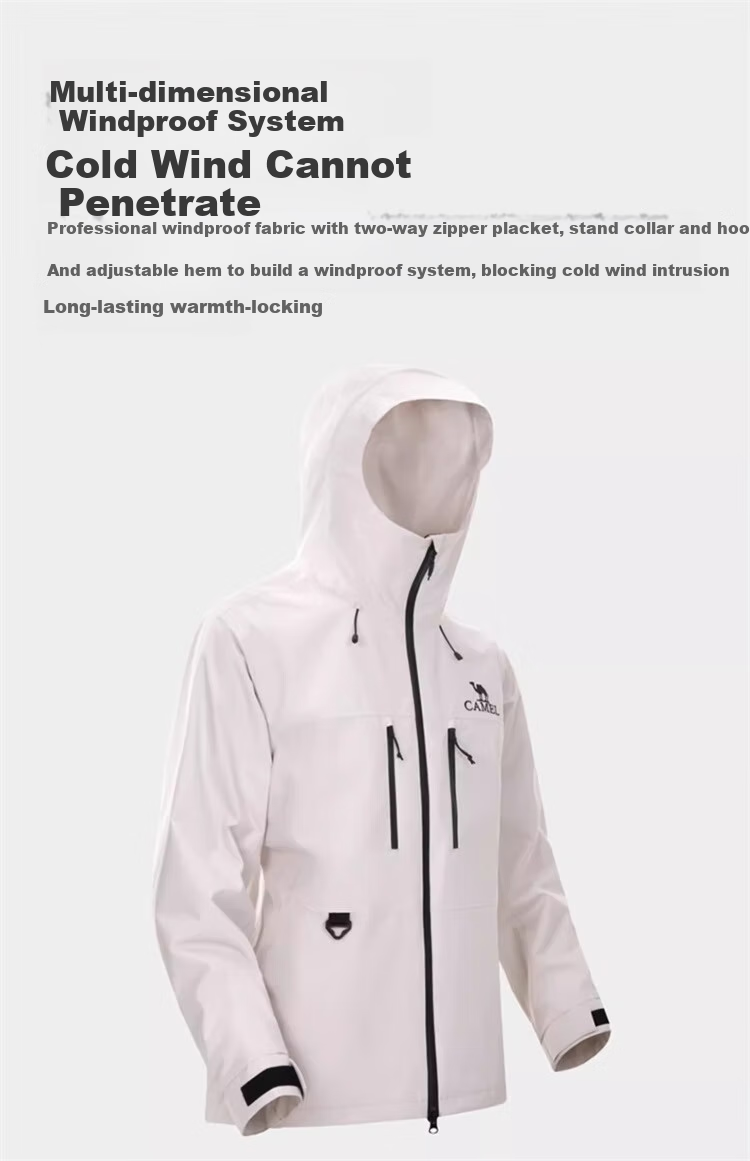 CAMEL Outdoor Waterproof Jacket Single-Layer Coat 31187A Phantom Black Ballet Pink Men's And Women's Style M 11