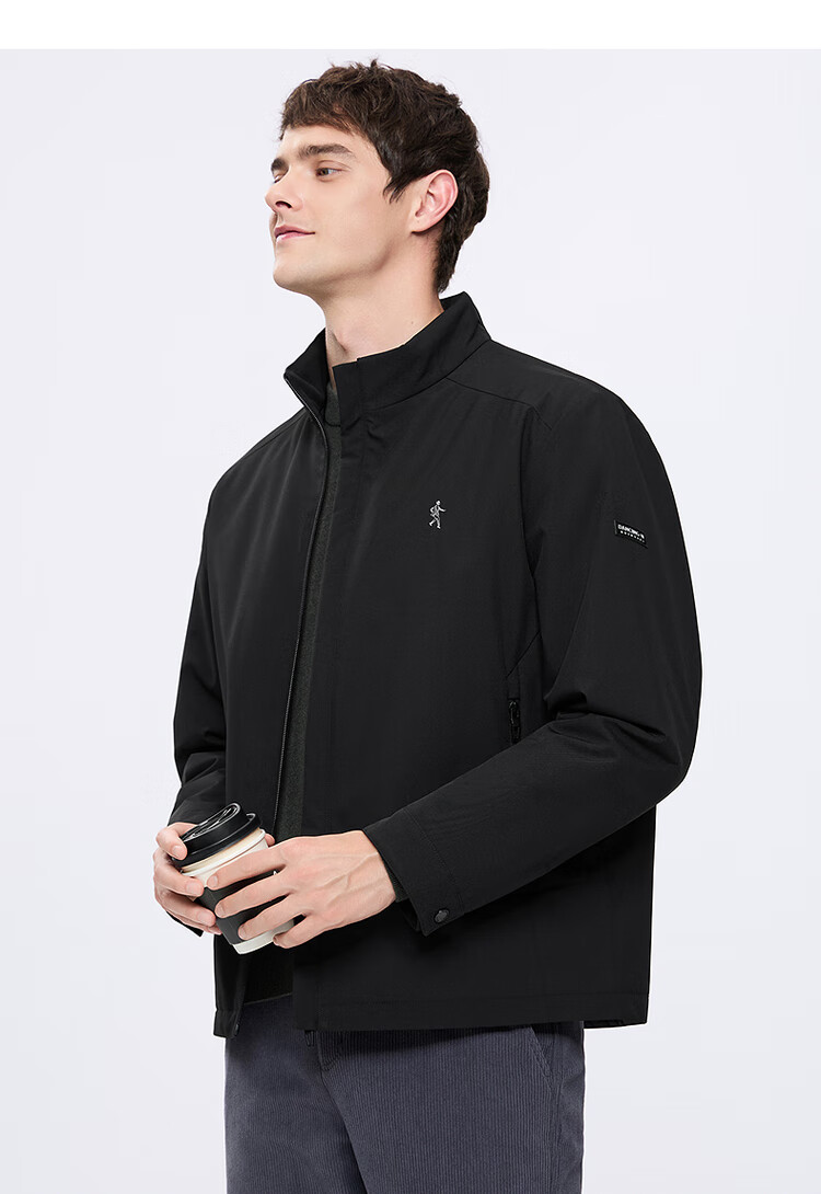 Dancing with Wolves [Level 4 Waterproof & Quilted Thickened] Warm Stand Collar Easy-Care Men's Executive Jacket 015 Dark Gray L 3
