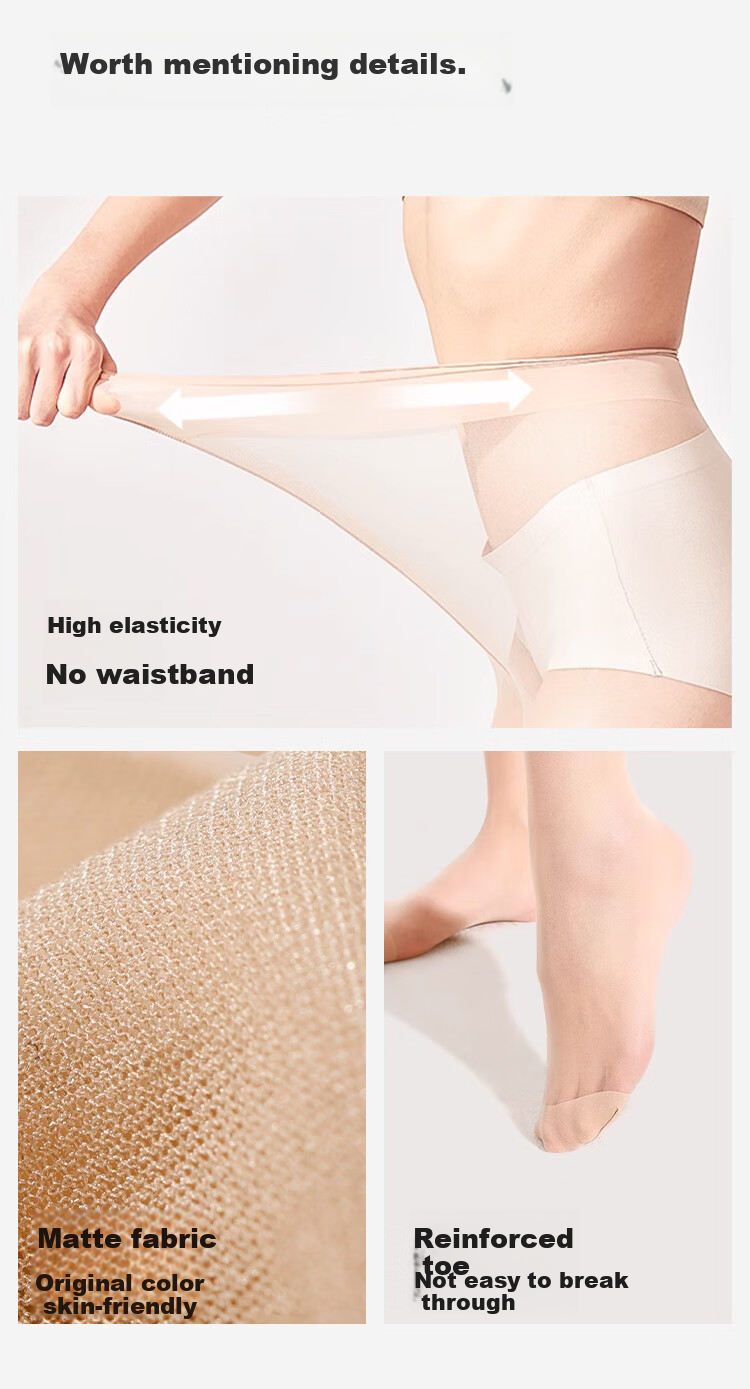 JOAE [Ultra-Thin Any-Cut] Summer 0D Pineapple Silk Stockings for Women, Nude Anti-Snagging Pantyhose, Sexy Sheer Tights 13