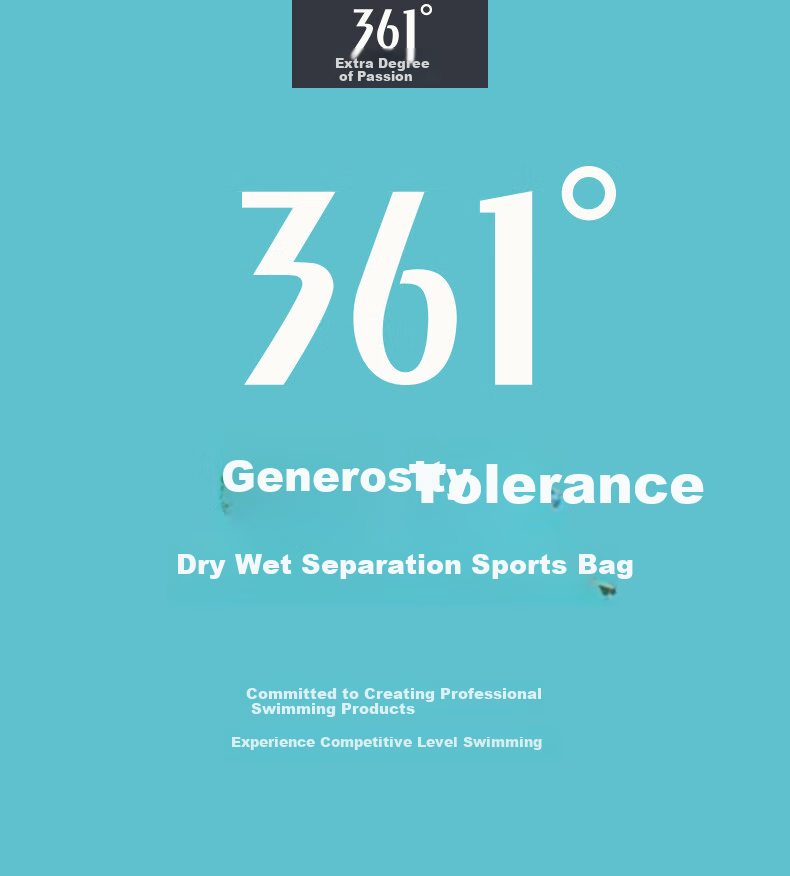 361° Dry-Wet Separation Swim Bag, Waterproof Bag for Men And Women, Sports Fitness Portable Handheld Backpack Storage Bag, Blue 1