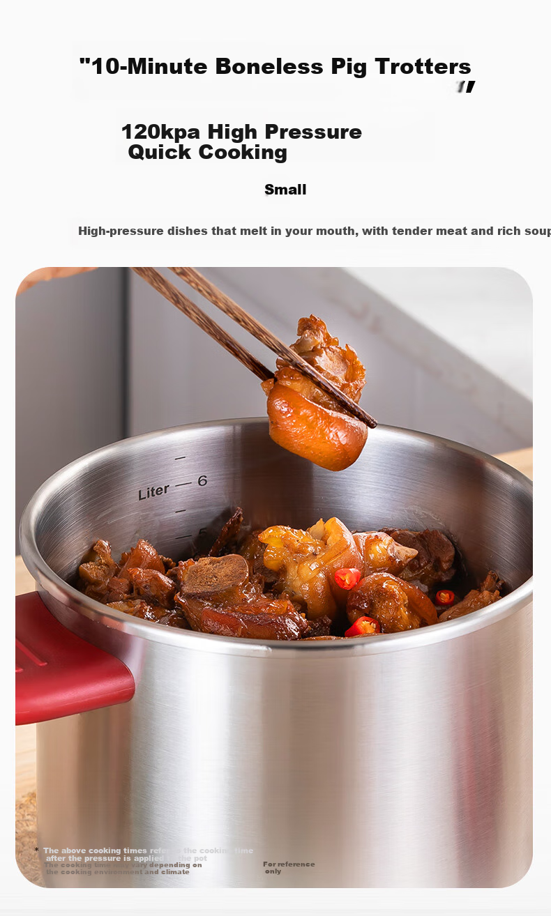 LINKFAIR Gaole Shigao Pressure Cooker, Household Pressure Cooker, Explosion-Proof Stainless Steel, One-Touch Opening And Closing, Suitable for 3-8 People, Compatible with Gas And Induction Stoves 7