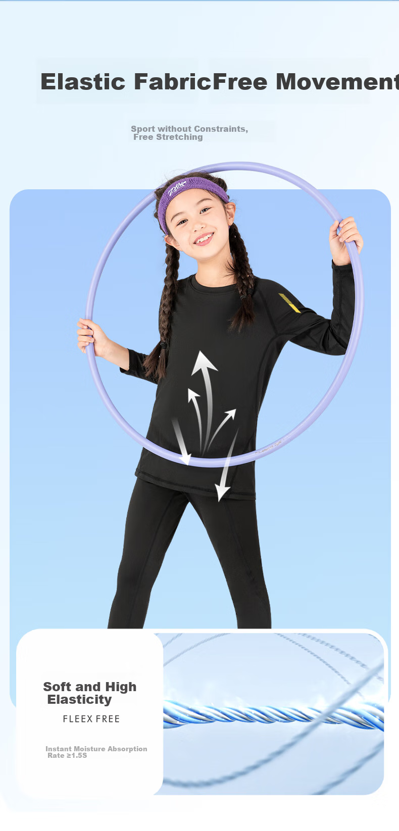 Fandimu [Children's Sports Set for Boys And Girls], Tight-Fitting Training Shirt, Running Suit, Youth Sportswear, Fitness Wear, Badminton Outfit 2