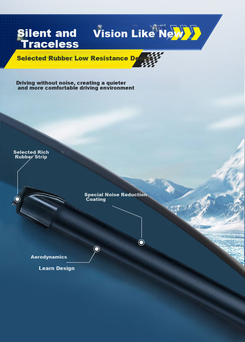 MICHELIN Frameless Car Wiper Blades, Quiet And Wear-Resistant Natural Rubber, for Audi A6L 2012-2018 Models, Kodiaq 8