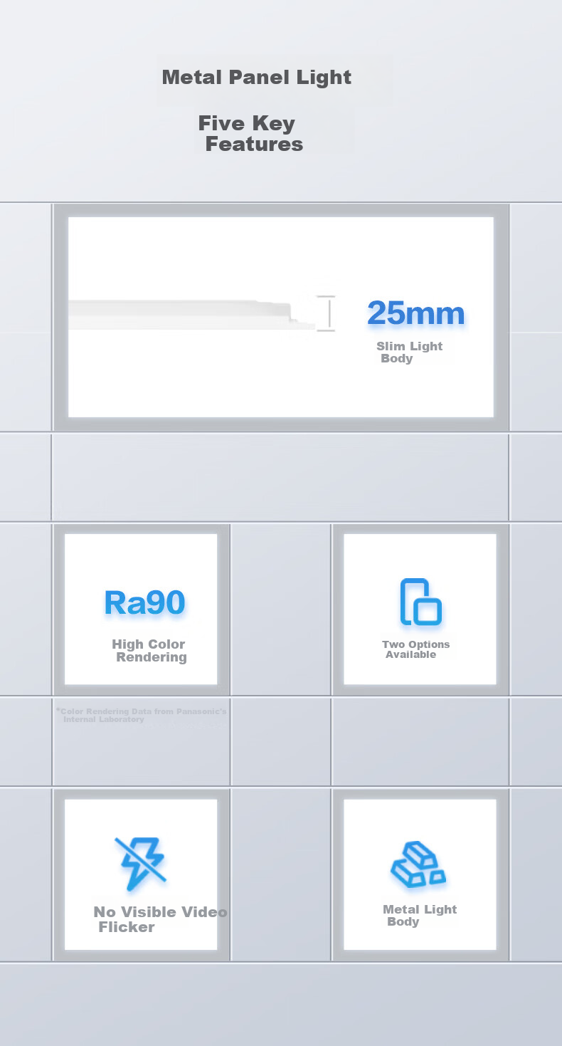 Panasonic Kitchen Light, LED Integrated Ceiling Light, Aluminum Buckle Panel Light, 300x300 Bathroom Ceiling Light, Flat Panel Light, 18W 2