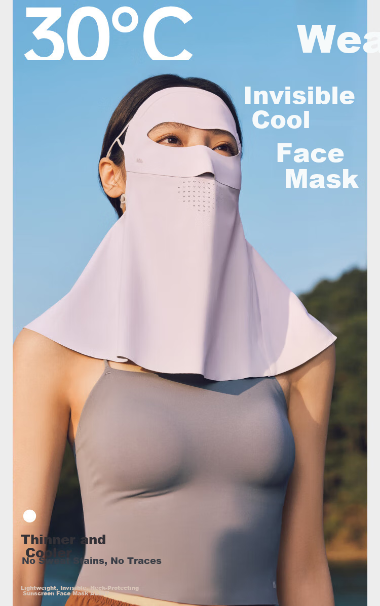 Beneunder Face Mask, Sun Protection Face Cover, Full-Face Coverage, Extended Neck Protection, Lightweight And Seamless, Sun-Protective Face Mask, Face Bib, High-Quality Cycling Breathable 1